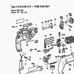 Bosch Combi 1-spd Electr. Drill PSB 420 RET spare parts