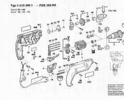 Bosch Percussion Drill PSB 380 RE spare parts