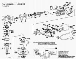 Bosch Angle Grinder PWS 115 spare parts