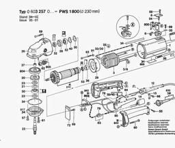 Bosch Angle Grinder PWS 1800 spare parts