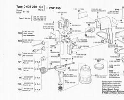 Bosch Spray Gun PSP 250 spare parts