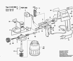 Bosch Spray Gun PSP 260 spare parts