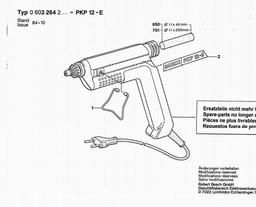 Bosch Glue Gun PKP 12 E spare parts