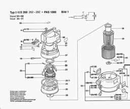 Bosch All Purpose Vacuum Cleane PAS 1000 spare parts