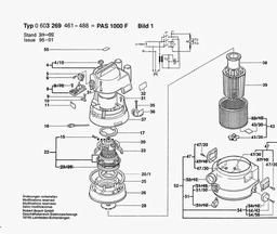 Bosch All Purpose Vacuum Cleane PAS 1000 F spare parts