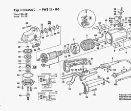 Bosch Combi-angle Grinder PWS 12-180 spare parts