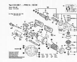 Bosch Angle Grinder PWS 13-125 CE spare parts