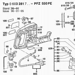 Bosch Pendulum Action Saw PFZ 550 PE spare parts