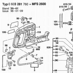 Bosch Pendulum Action Saw MFS 2600 spare parts