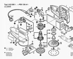 Bosch Random Orbital Sander PEX 125 A-1 spare parts
