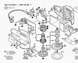 Bosch Random Orbital Sander PEX 125 AE-1 spare parts