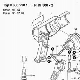 Bosch Hot Air Gun PHG 500-2 spare parts