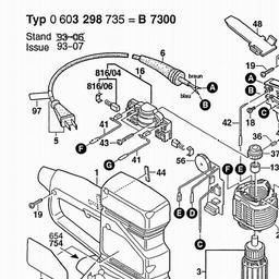 Bosch Random Orbital Sander PEX 15 AE spare parts