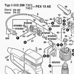 Bosch Random Orbital Sander PEX 15 AE spare parts