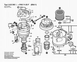 Bosch All Purpose Vacuum Cleane PAS 10-25 F spare parts