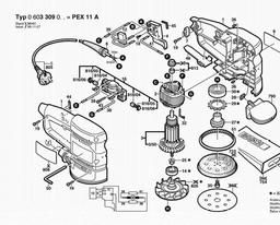 Bosch Random Orbital Sander PEX 11 A spare parts
