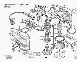 Bosch Random Orbital Sander PEX 11 AE spare parts