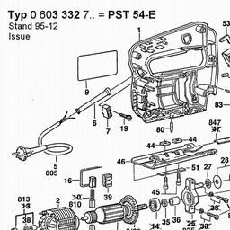 Bosch Jig Saw PST 54 E spare parts