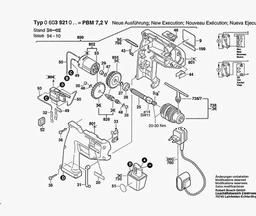 Bosch Cordless Drill PBM 7,2 V spare parts