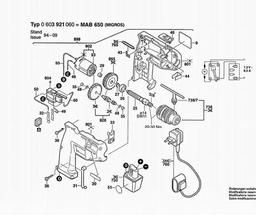 Bosch Cordless Drill MAB 650 spare parts