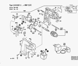 Bosch Cordless Drill BM 7,2 VE spare parts