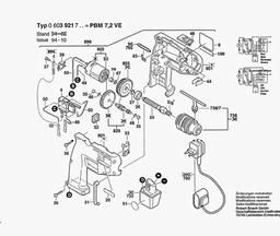 Bosch Cordless Drill PBM 7,2 VE spare parts