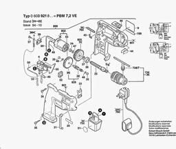 Bosch Cordless Drill PBM 7,2 VE spare parts