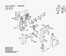 Bosch Cordless Screw Driver PSR 3,6 V spare parts