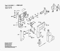 Bosch Cordless Drill PBM 4,8 V spare parts