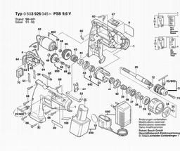 Bosch Cordless Percussion Drill PSB 9,6 V spare parts