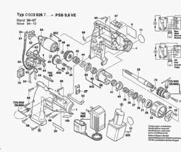 Bosch Cordless Percussion Drill PSB 9,6 VE spare parts
