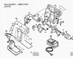 Bosch Cordless Drill PBM 7,2 VS-1 spare parts