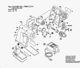 Bosch Cordless Drill PBM 7,2 V-1 spare parts