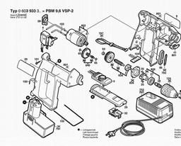Bosch Cordless Drill PBM 9,6 VSP-2 spare parts