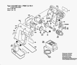 Bosch Cordless Drill PBM 7,2 VE-1 spare parts