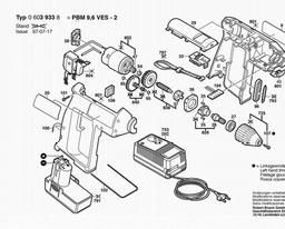 Bosch Cordless Drill PBM 9,6 VES-2 spare parts