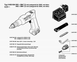 Bosch Cordless Drill PBM 7,2 spare parts