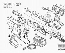 Bosch Cordless Percus Screwdriv PDR 7,2 VE spare parts