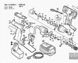 Bosch Cordless Percus Screwdriv PDR 9,6 VE spare parts
