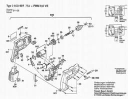 Bosch Batt-oper Drill PBM 9,6 V spare parts