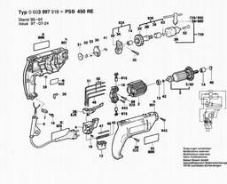Bosch Percussion Drill PSB 450 RE spare parts
