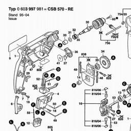 Bosch Percussion Drill CSB 570 RE spare parts