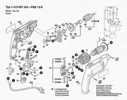 Bosch Percussion Drill PSB 13 R spare parts