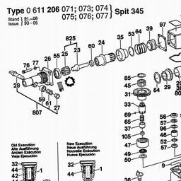 Bosch Rotary Hammer 345 spare parts