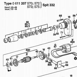 Bosch Flex-shaft Tool 332 spare parts