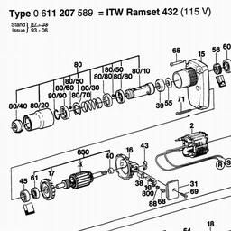 Bosch Rotary Hammer 432 spare parts