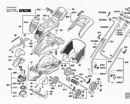 Bosch Lawnmower Rotak 1400-37 R spare parts