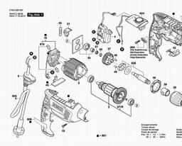 Bosch Percussion Drill PSB 750 RCE spare parts