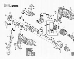 Bosch Percussion Drill PSB 1000-2RCE spare parts