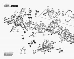 Bosch Circular Hand Saw PKS 165 spare parts
